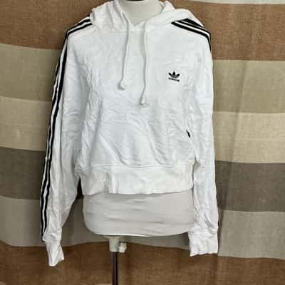 Adidas Womens  Size 12 Hoodie White 