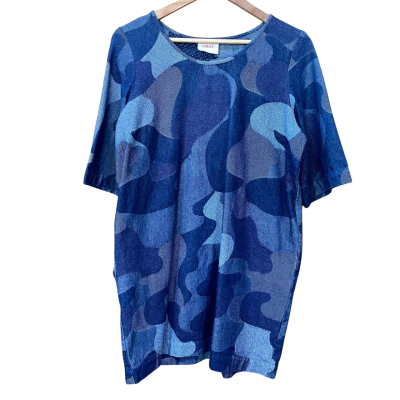 Obus Navy Patterned Denim Dress Size 2