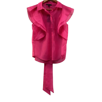 BNWT Decjuba Womens  Size 10 Blouse / Button Up Top / Sleeveless Top Pink  