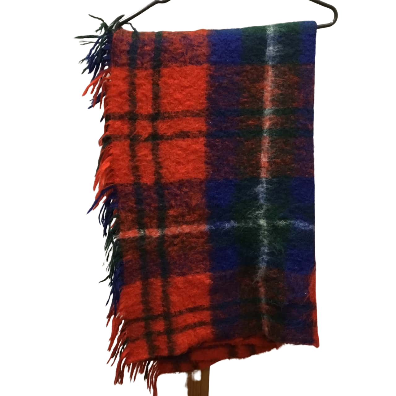 Vintage Debenham Red & Navy Throw Made in Australia