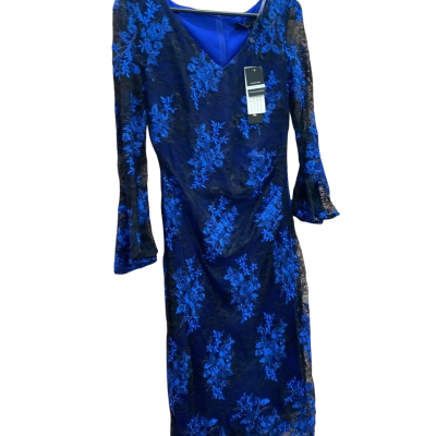Jesse Harper Womens  Size 12 Blue/Black Floral Formal Dress 