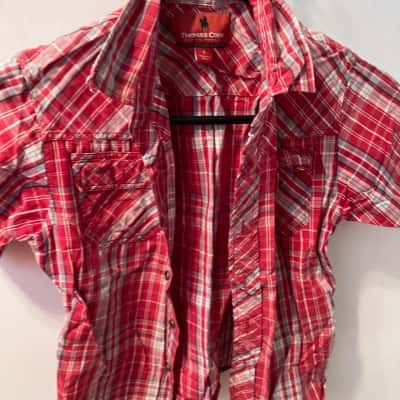 Thomas Cook Kids  Size 7 Top  Checked / Red / White 