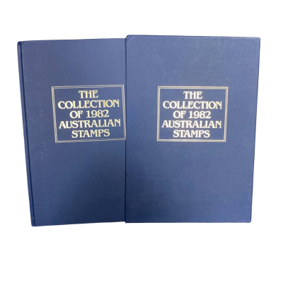 The Collection of 1982 Australian Stamps Hardcover Book in Slipcase