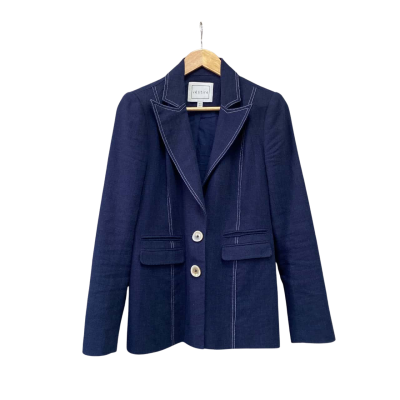 Vestire Womens  Size 8 Blazer Navy Blue 