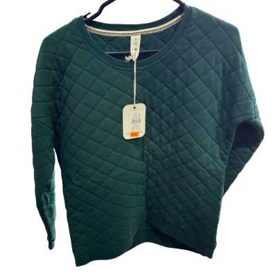 Elm Womens  Size 8 Becky Quilted Green Crew Jumper 