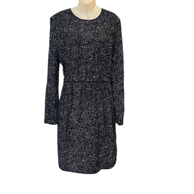 Decjuba Womens  Size L Long Sleeve Dress / Mini Dress Animal print / Blue / Navy Blue / White 