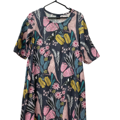 Doops Designs Womens  Size S Casual Dress Floral / Grey / Multicoloured 