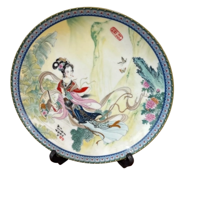 Chinese Imperial Jingdezhen Porcelain Plate - A Dream of Red Mansion
