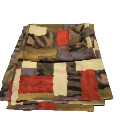 Thin Sheer Polyester Fabric Autumn Tones   Fab2