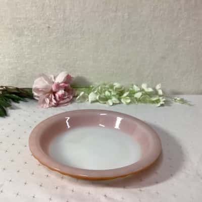 Vintage Agee Pyrex Retro Orange / White Scalloped Edge Pie Plate