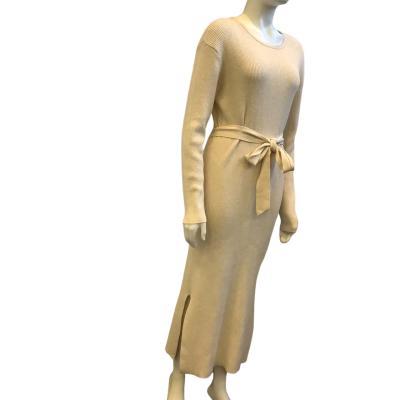 Brand New Seed Heritage Womens Size M Ribbed Knit Midi Dress Oatmeal Marle