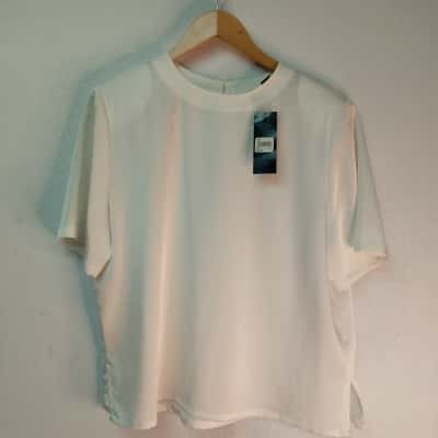 David Jones Womens  Size 16 Short Sleeve Top white