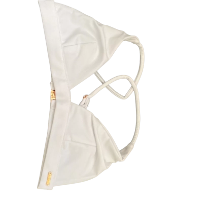 BLACK SWALLOW Size XS Miami Bikini Top /  White 