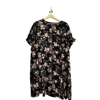 Tokito, Womens, Size 20, zip-up, black with pink florals dress