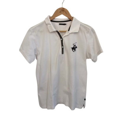 Beverly Hills Polo Club Mens  Size L Polo Shirt White 