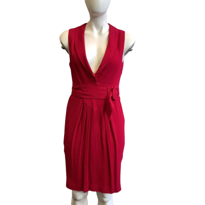 Bettina Liano Women's Label Size 8 Sleeveless Mini Dress Dark Pink  