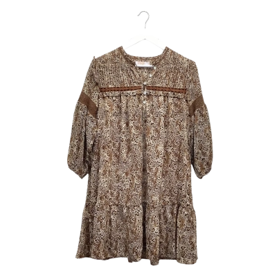 Orange Sherbet Leopard Print Boho Mini Dress Size 6