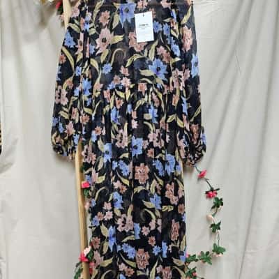 Womens MLM Siesta Silk Midi Floral Dress Size S RRP $389.00