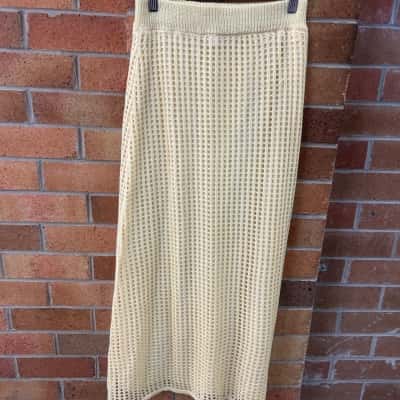  Womens  The Self Styler Size 10 Maxi Skirt Yellow 