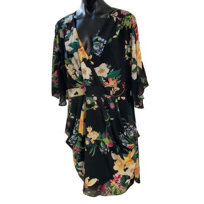 City Chic Womens  Size M Casual Dress Black  / Floral 