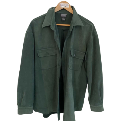 KnightsBridge Mens Size XL Button-Up Shirt/Jacket Green 
