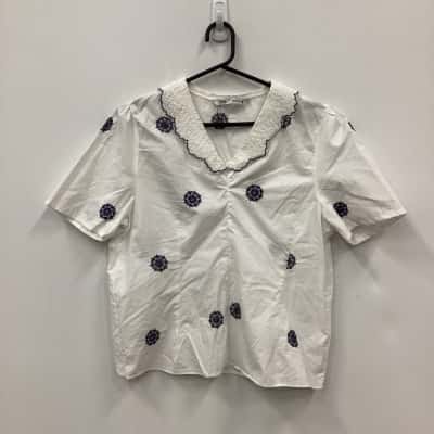 Zara Pattern Short Sleeve Top Size XL