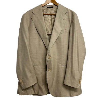 BNWT Suit Supply Mens Size 48 Beige Wool Suit Jacket
