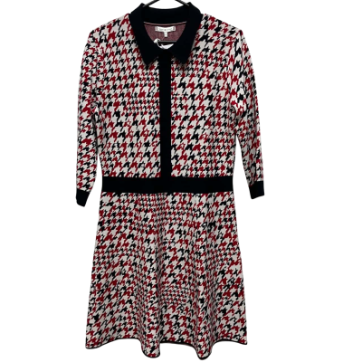 Tommy Hilfiger Women's  Size L Midi Dress Black  / Red / White 