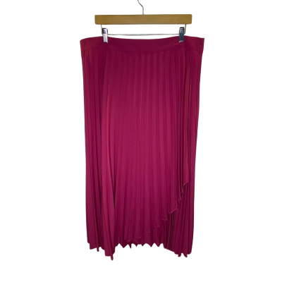 Portmans Curve Women’s Pleated Skirt Size 18 Deep Pink  