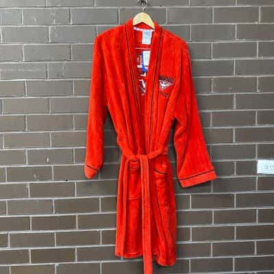 BNWT AFL Essendon Mens Dressing Gown Size XL Fleece Red 