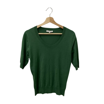Veronika Maine Womens  Size M Short Sleeve Top Green 