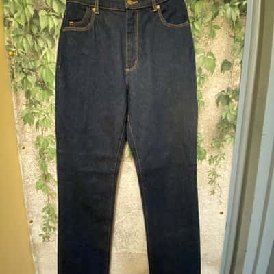 Rollas Women's Size 8 Original High Rise Straight Leg Rinse Blue Denim Jeans