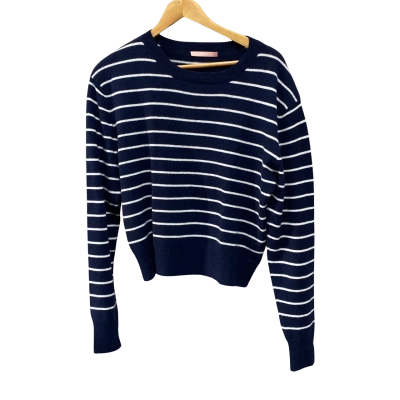 Maggie Marilyn Womens  Size L Crew Neck Jumper Blue / Striped / White 