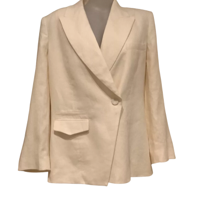 Witchery.   Oversized Linen Tailored Blazer.   Cream.   Size 12 