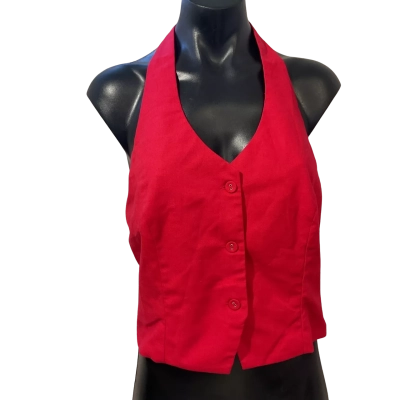 Winnie & Co Womens  Size 12 Halter Neck Top Red 