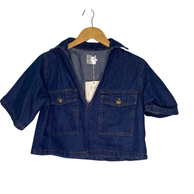 By Frankie Womens  Size XS Cropped Top Blue 