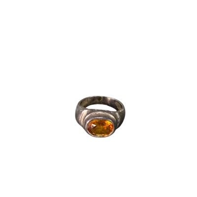 Sterling Silver Ring with Amber