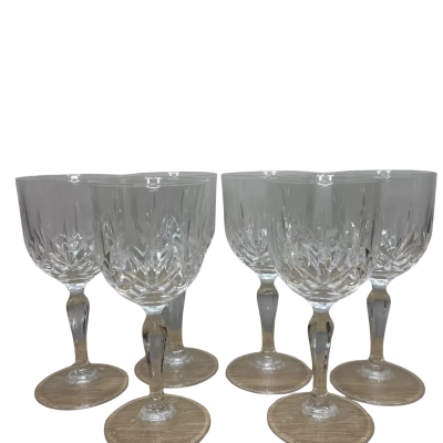 Set of 6 Crystal Wine Glasses