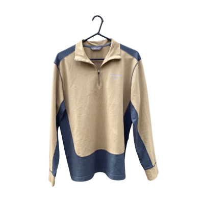 Mens Norse Projects Size M Long Sleeve Quarter Zip Shirt Brown / Grey 