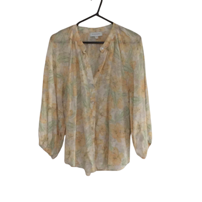 Witchery Womens  Size 16 Button Up Top Floral / Green / Yellow 
