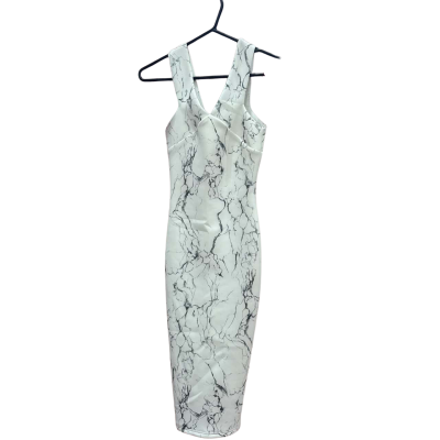 Fresh Soul Womens  Size 6 White Marble Patterned Dress 
