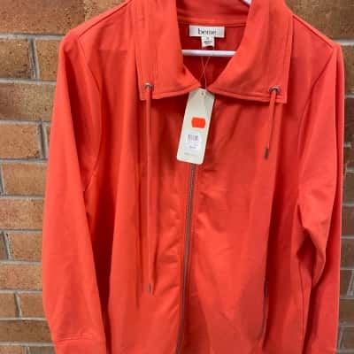 beme Womens  Size S Orange Zip up Jacket 