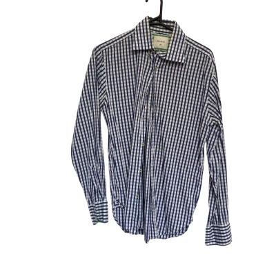M.J. Bale Mens  Size 38 Long Sleeve Shirt Blue / Gingham 