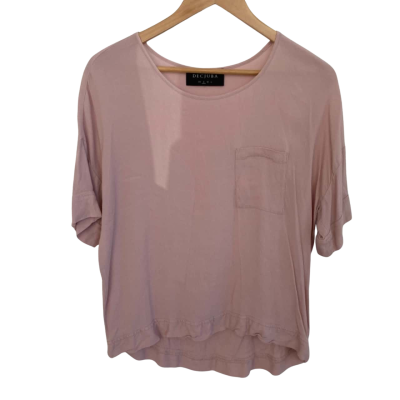 Decjuba Womens  Size S Short Sleeve Top Pink  