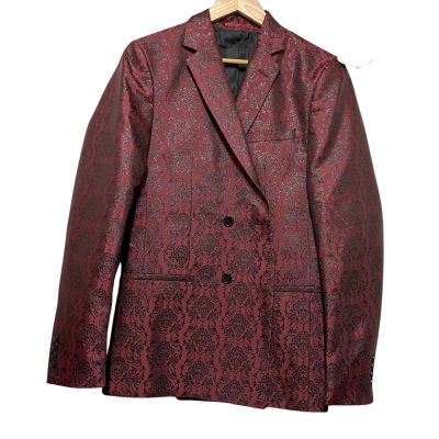  Mens  Size 16 Blazer Black  / Maroon 