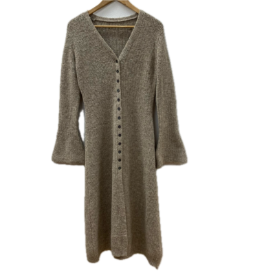 Commense Womens Cardigan Size M Beige Longline Knit (new with tags)
