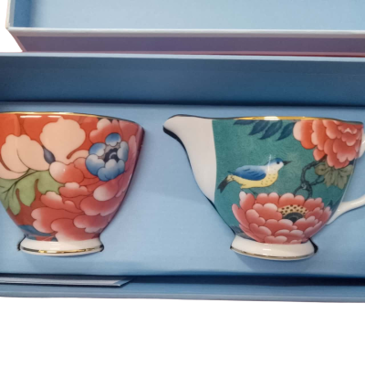 Wedgewood Paeonia Blush Sugar & Cream Bowls