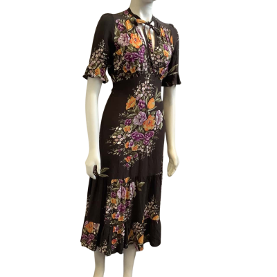 Auguste Womens AUS Size 4 Floral Midi Dress Multicoloured