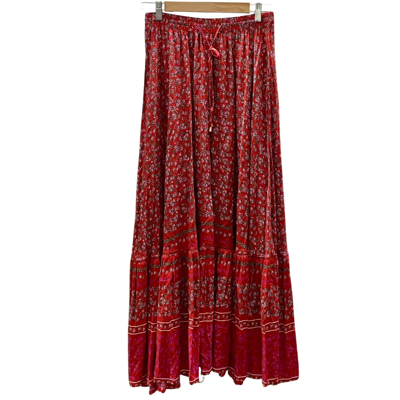 Jaase Size M Maxi Floral / Red Boho Skirt (s)