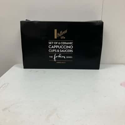 Vittoria Coffee Set Of 6 Ceramic Cappuccino Cups & Saucers NEW